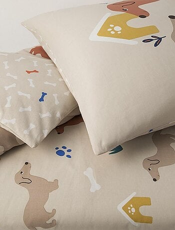 Juego de cama infantil reversible con motivos de perros