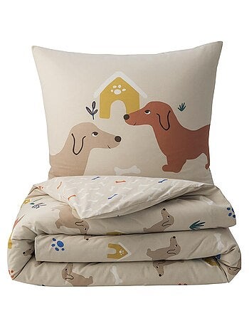 Juego de cama infantil reversible con motivos de perros
