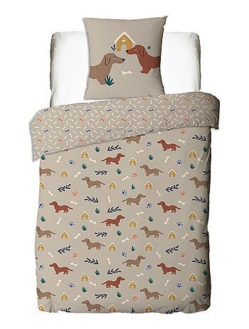 Juego de cama infantil reversible con motivos de perros