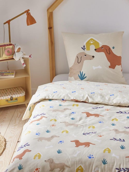 Juego de cama infantil reversible con motivos de perros - Kiabi