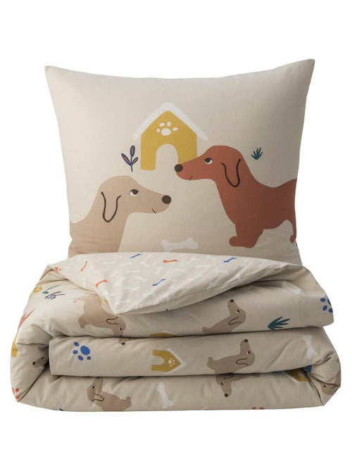Juego de cama infantil reversible con motivos de perros - Kiabi