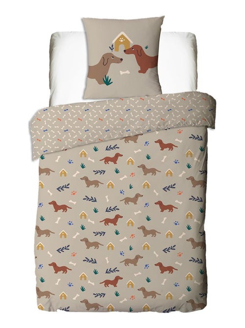 Juego de cama infantil reversible con motivos de perros - Kiabi