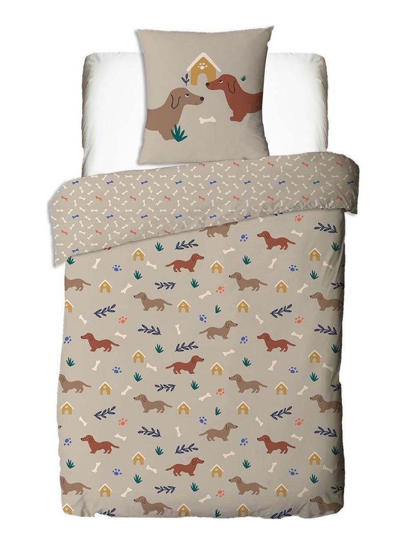 Juego de cama infantil reversible con motivos de perros Blanco - Kiabi