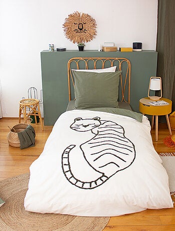 Juego de cama infantil reversible con tigre en relieve