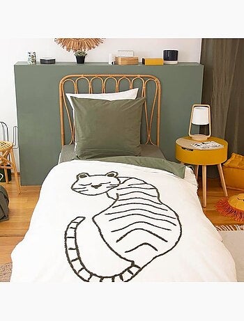 Juego de cama infantil reversible con tigre en relieve