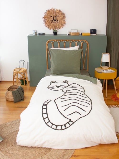 Juego de cama infantil reversible con tigre en relieve - Kiabi Juego de cama infantil reversible con tigre en relieve - Kiabi