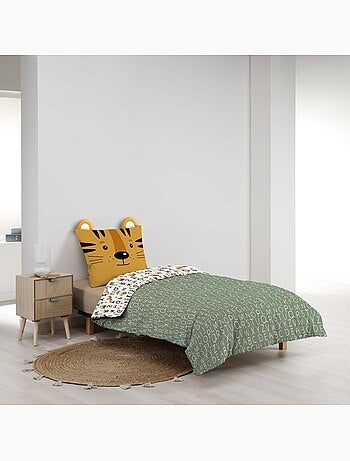 Juego de cama infantil reversible de algodón con diseño de alfabeto y animales