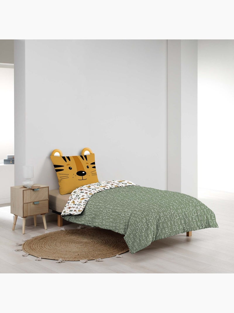 Juego de cama infantil reversible de algodón con diseño de alfabeto y animales Amarillo - Kiabi