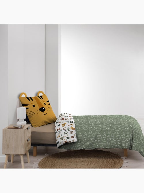 Juego de cama infantil reversible de algodón con diseño de alfabeto y animales - Kiabi