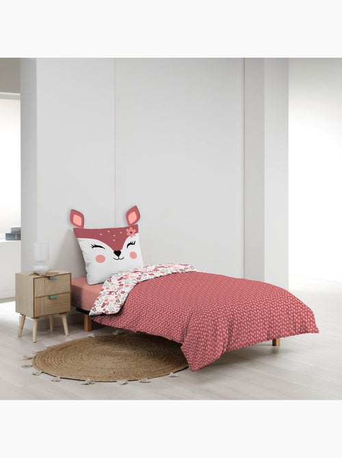 Juego de cama infantil reversible de algodón con diseño de cervatillo y flores - Kiabi Juego de cama infantil reversible de algodón con diseño de cervatillo y flores - Kiabi