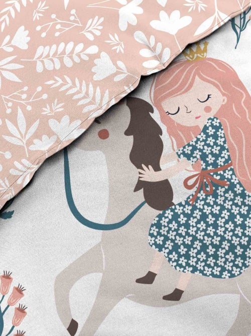 Juego de cama infantil reversible de algodón con diseño de princesa y unicornio - Kiabi Juego de cama infantil reversible de algodón con diseño de princesa y unicornio - Kiabi