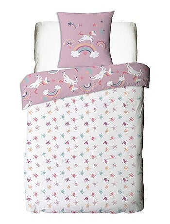 Juego de cama infantil reversible de unicornio