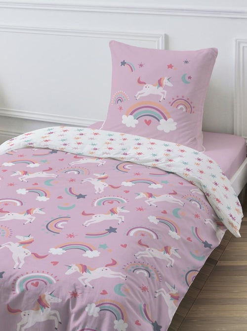 Juego de cama infantil reversible de unicornio - Kiabi