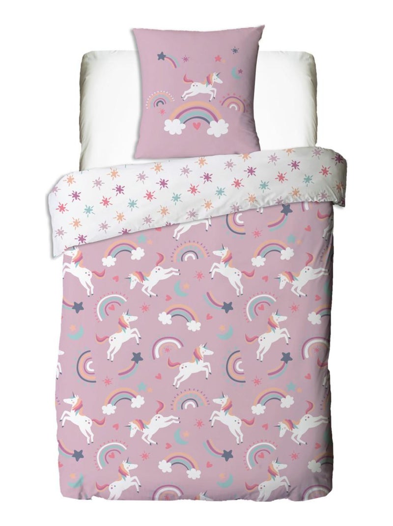 Juego de cama infantil reversible de unicornio Rosa - Kiabi