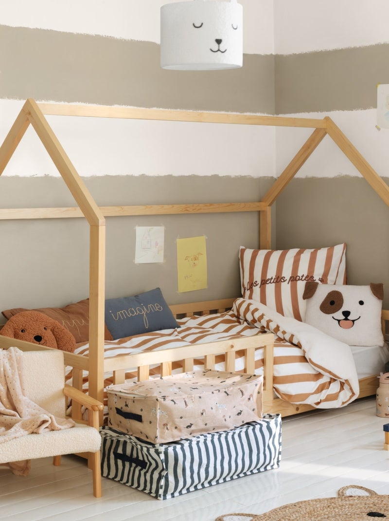 Juego de cama infantil reversible efecto borreguillo Marrón claro - Kiabi