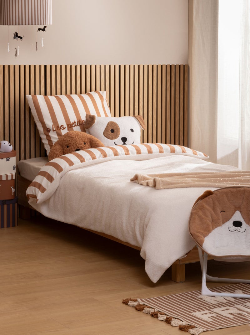 Juego de cama infantil reversible efecto borreguillo Marrón claro - Kiabi