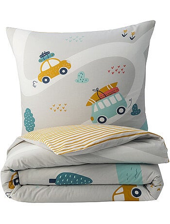 Juego de cama infantil reversible 'Future Home Kids' algodón estampado de vehículos