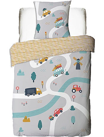 Juego de cama infantil reversible 'Future Home Kids' algodón estampado de vehículos