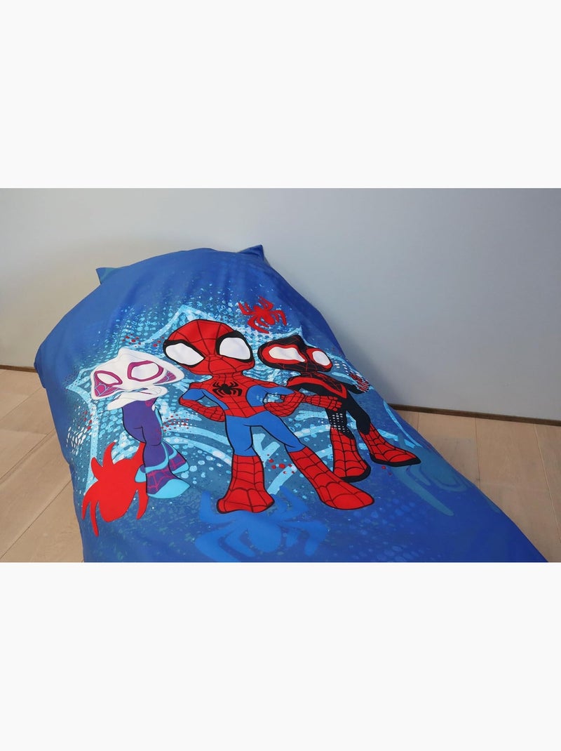 Juego de cama infantil Spider-Man con Spidey, Ghost-Spider y Spin reversible – 100% algodón Azul - Kiabi