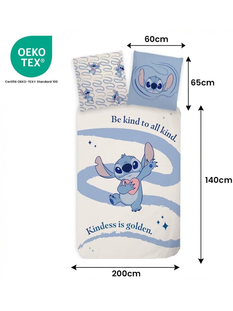 Juego de cama infantil Stitch reversible – 100% algodón Azul - Kiabi
