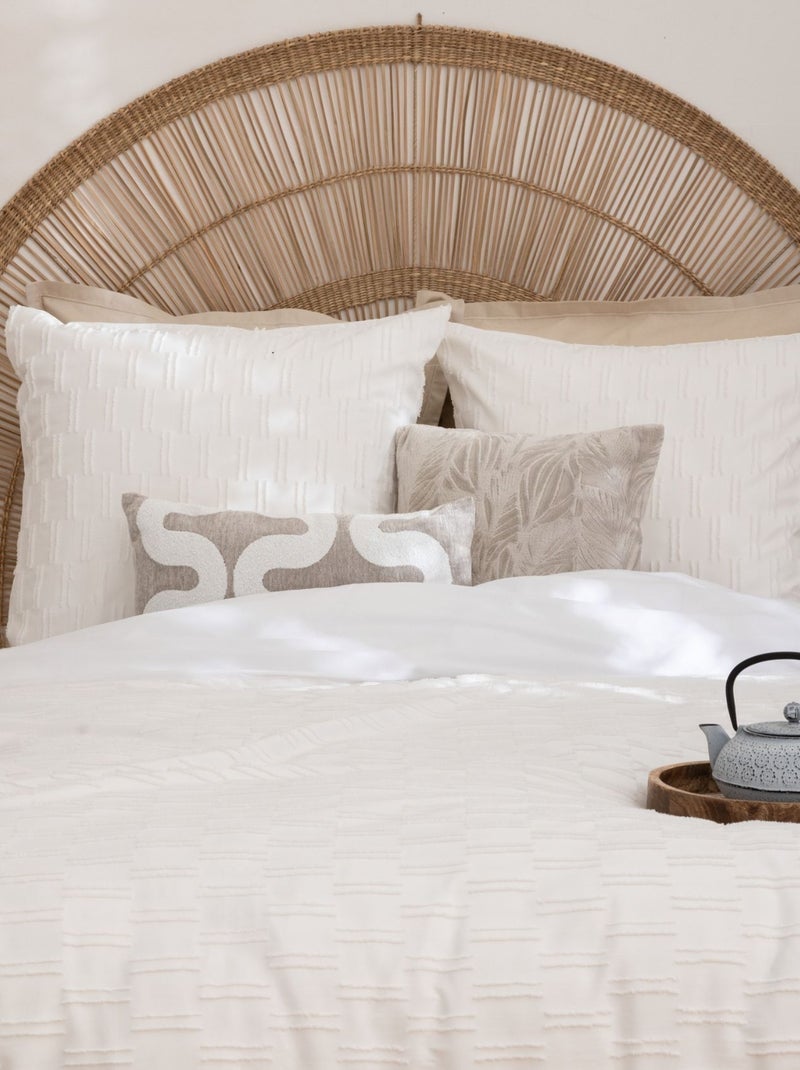 Juego de cama jacquard con líneas gráficas Blanco - Kiabi