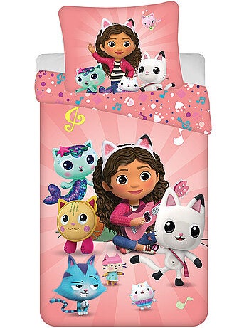 Juego de cama la casa de muñecas de gabby 140x200 cm - funda nórdica infantil