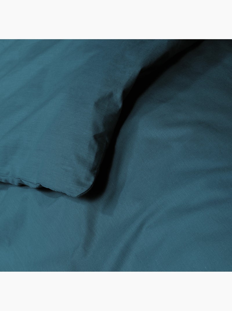Juego de cama liso 57 hilos – linaé + 1 funda de almohada Azul - Kiabi