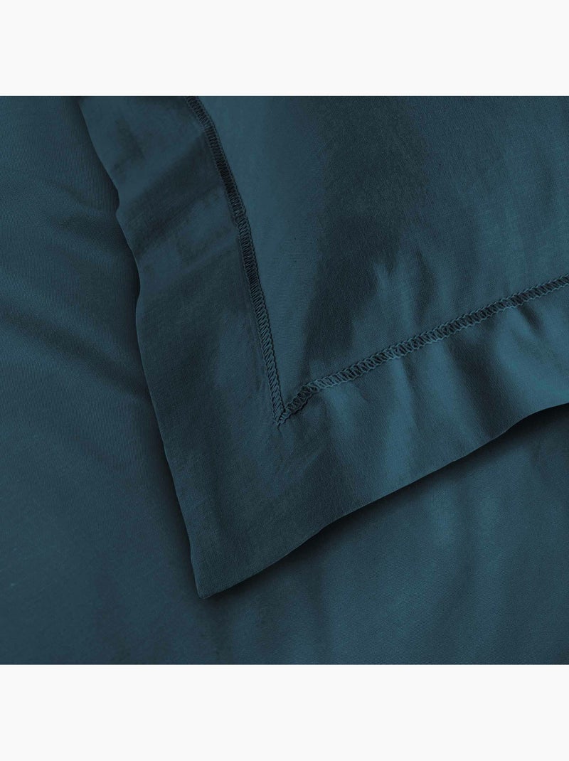 Juego de cama liso 57 hilos – linaé + 1 funda de almohada Azul - Kiabi