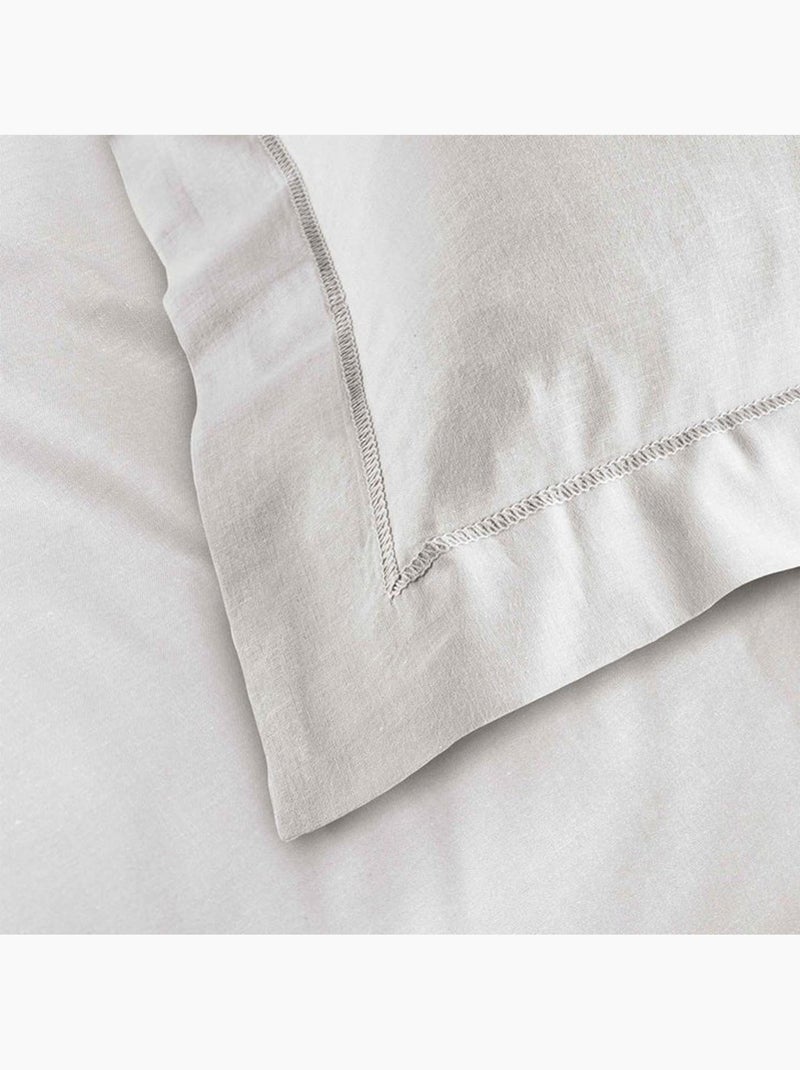 Juego de cama liso 57 hilos – linaé + 1 funda de almohada Blanco - Kiabi