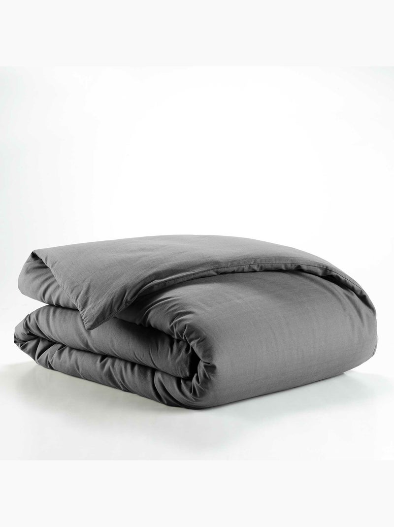 Juego de cama liso 57 hilos – linaé + 1 funda de almohada Gris antracita - Kiabi