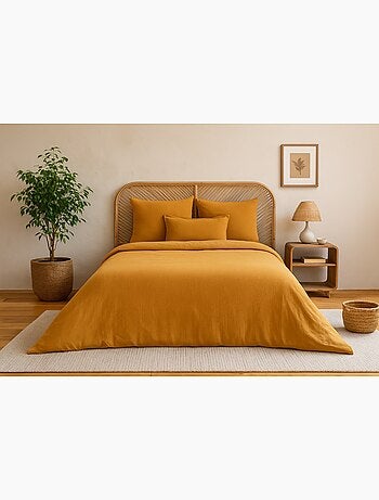 Juego de cama liso de gasa de algodón