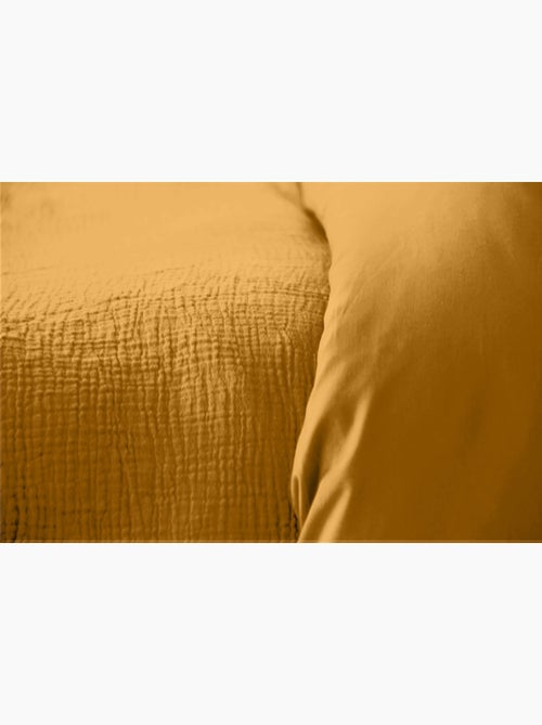 Juego de cama liso de gasa de algodón - Kiabi Juego de cama liso de gasa de algodón - Kiabi