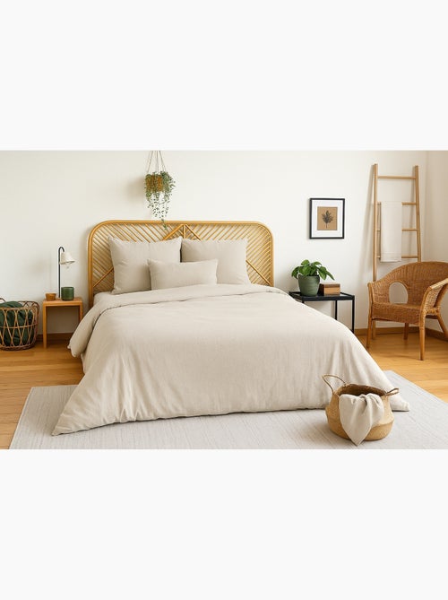 Juego de cama liso de gasa de algodón - Kiabi Juego de cama liso de gasa de algodón - Kiabi
