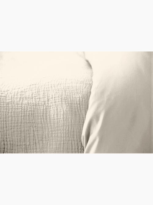 Juego de cama liso de gasa de algodón - Kiabi Juego de cama liso de gasa de algodón - Kiabi