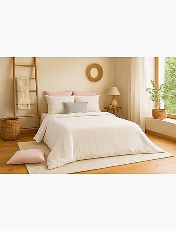 Juego de cama liso de gasa de algodón