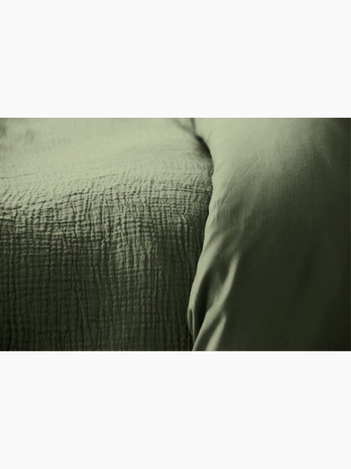 Juego de cama liso de gasa de algodón - Kiabi Juego de cama liso de gasa de algodón - Kiabi