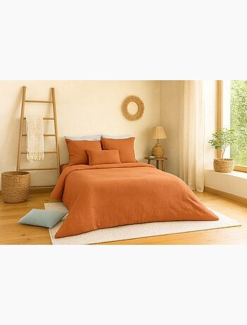 Juego de cama liso de gasa de algodón