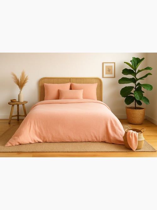 Juego de cama liso de gasa de algodón - Kiabi Juego de cama liso de gasa de algodón - Kiabi