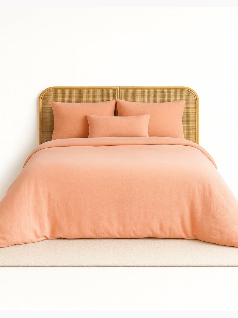 Juego de cama liso de gasa de algodón Naranja - Kiabi