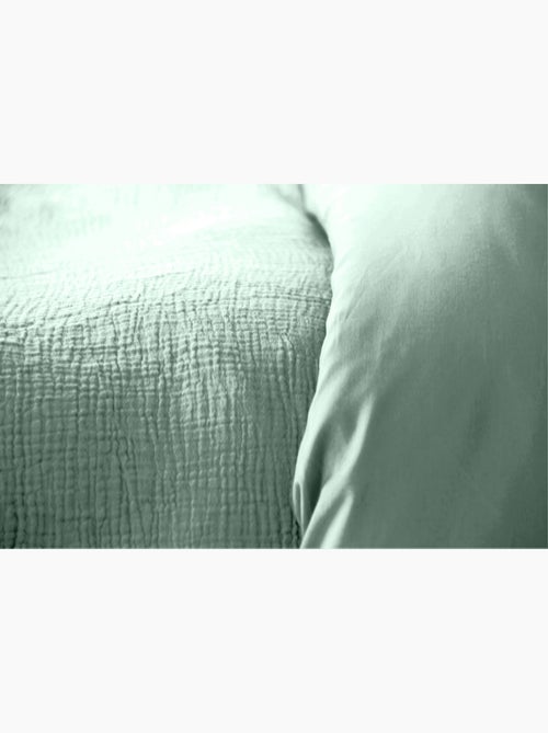 Juego de cama liso de gasa de algodón - Kiabi Juego de cama liso de gasa de algodón - Kiabi