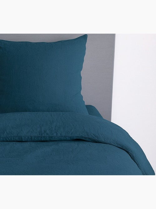 Juego de cama liso de microfibra lavada - Kiabi