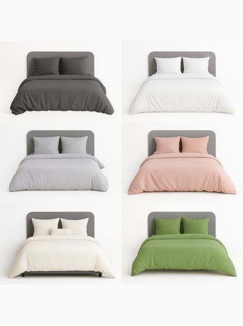 Juego de cama liso de microfibra lavada - Kiabi