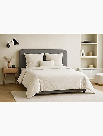 Juego de cama liso de microfibra lavada