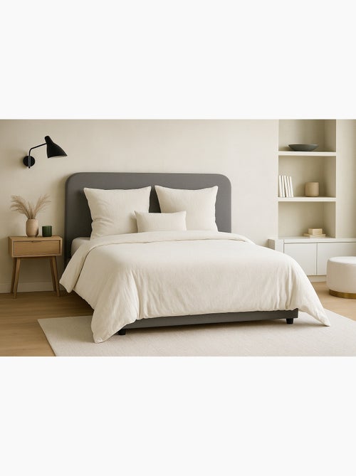 Juego de cama liso de microfibra lavada - Kiabi