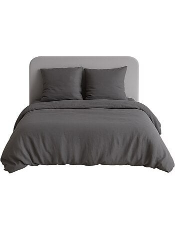Juego de cama liso de microfibra lavada