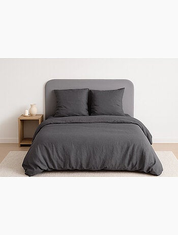 Juego de cama liso de microfibra lavada