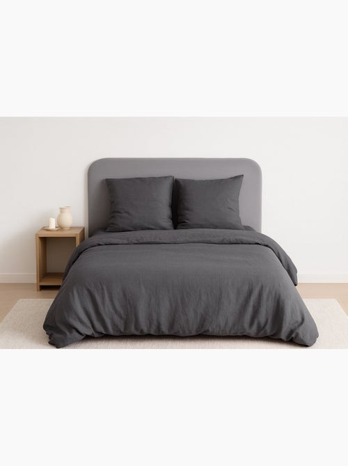 Juego de cama liso de microfibra lavada - Kiabi Juego de cama liso de microfibra lavada - Kiabi