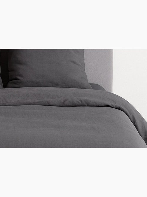 Juego de cama liso de microfibra lavada - Kiabi Juego de cama liso de microfibra lavada - Kiabi