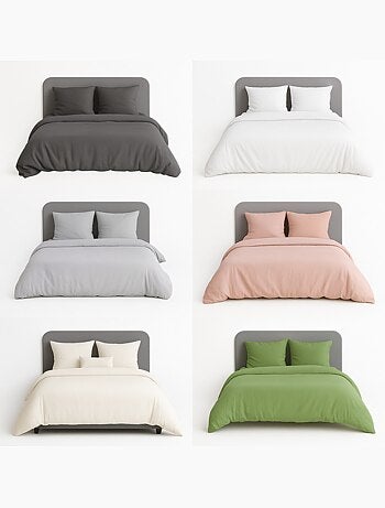 Juego de cama liso de microfibra lavada