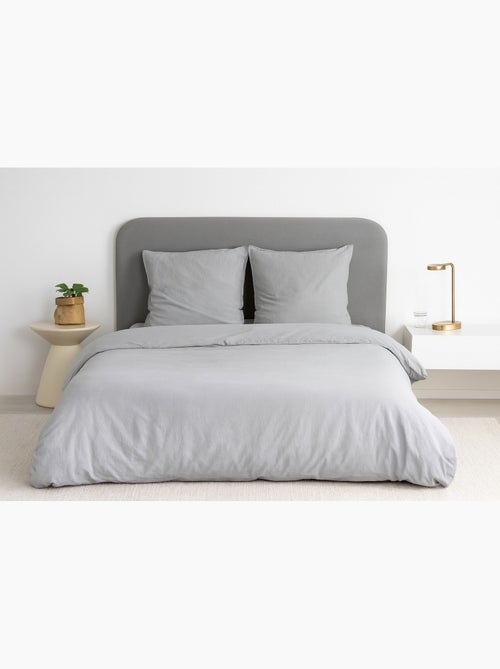 Juego de cama liso de microfibra lavada - Kiabi